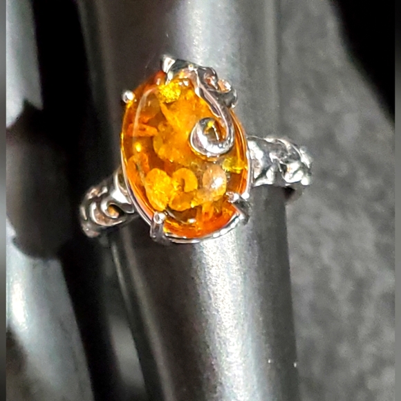 Jewelry - Amber ring set in 925 sterling silver